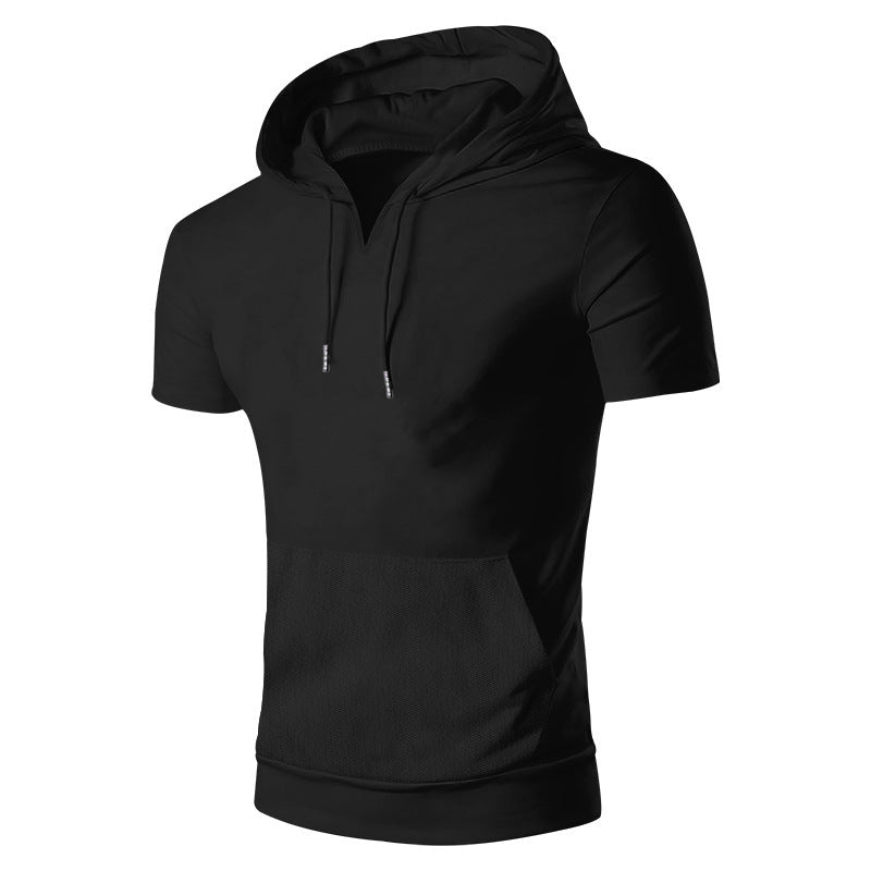 Herren lässiges Kapuzenshirt mit V-Ausschnitt und praktischer Bauchtasche