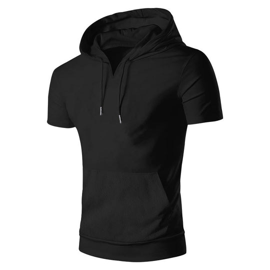 Herren lässiges Kapuzenshirt mit V-Ausschnitt und praktischer Bauchtasche