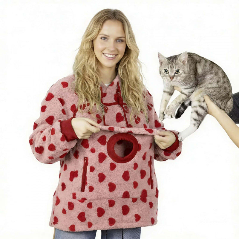 Damen Kapuzenpullover mit integrierter Katzenhöhle und extra weichem Fleece Shop Nory