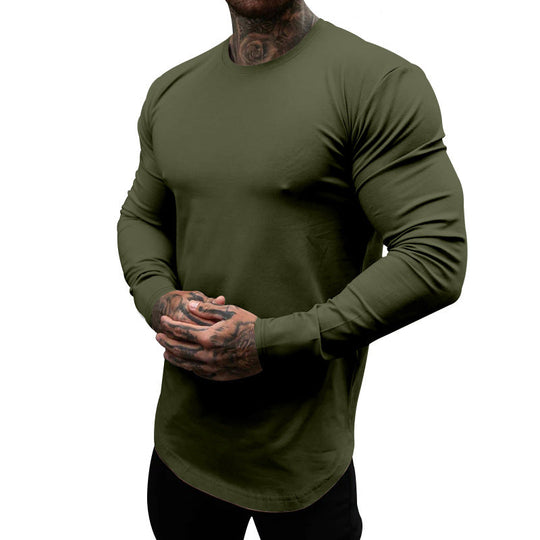 Herren Langarm-T-Shirt aus atmungsaktivem Baumwollmix mit elegantem Schnitt Shopnory