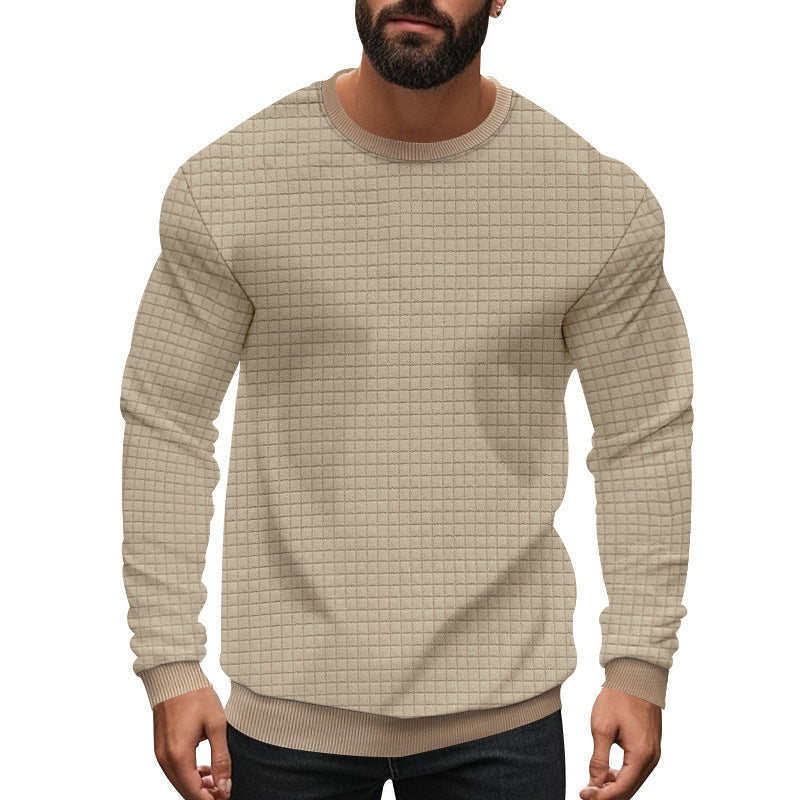 Herren Langarm-Sweatshirt mit strukturiertem Design und elastischen Bündchen Shopnory