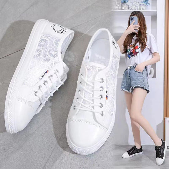 Damen Sneakers mit eleganter Häkeloptik und bequemem Innenfutter Shopnory
