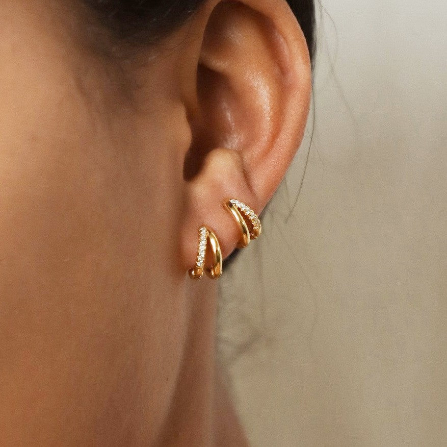 Damen Ohrstecker-Set mit eleganten Spiralen und funkelnden Akzenten Shop Nory