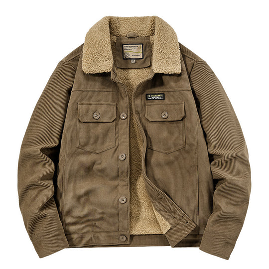 Herren Cordjacke im Truckerstil mit Teddyfutter und aufgesetzten Brusttaschen Shop Nory