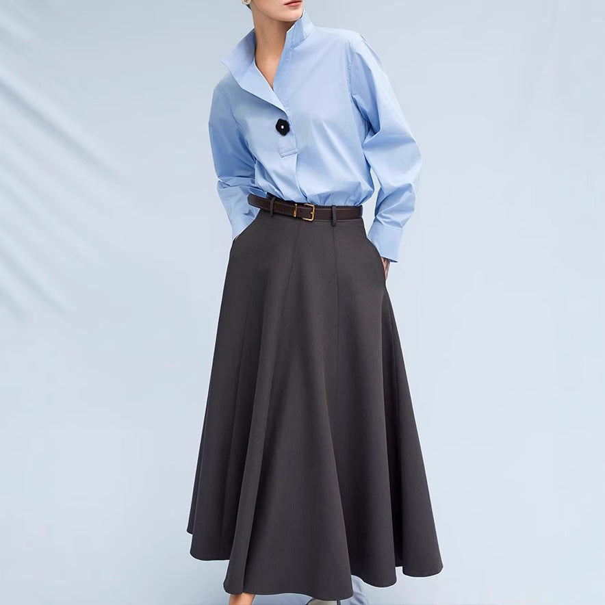 Damen Eleganter Maxirock mit Weit geschnittenem Design Shop Nory