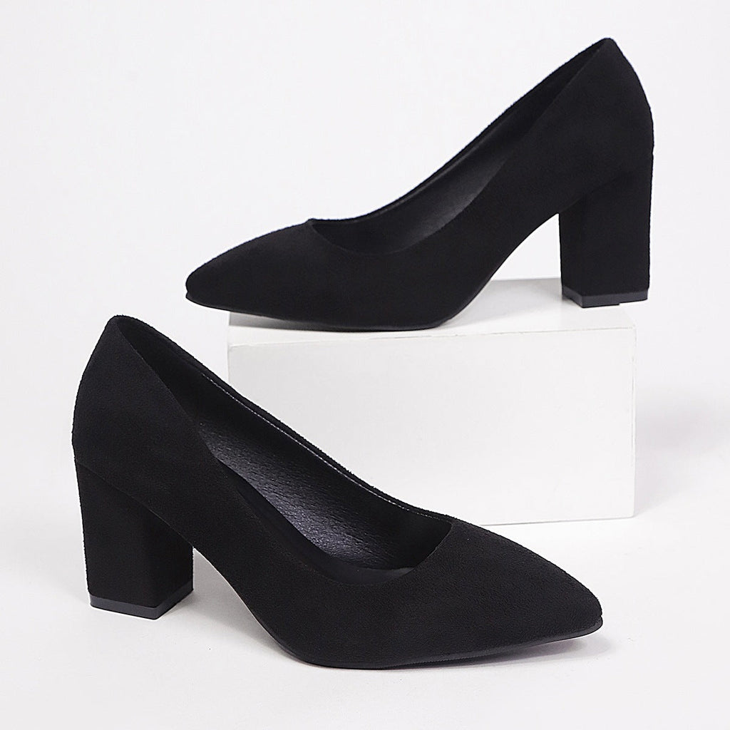 Damen elegante High Heel Pumps mit robustem Blockabsatz Shopnory