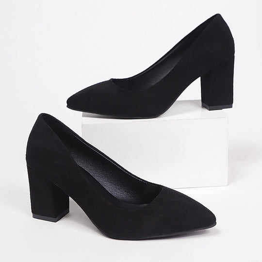 Damen elegante High Heel Pumps mit robustem Blockabsatz Shopnory
