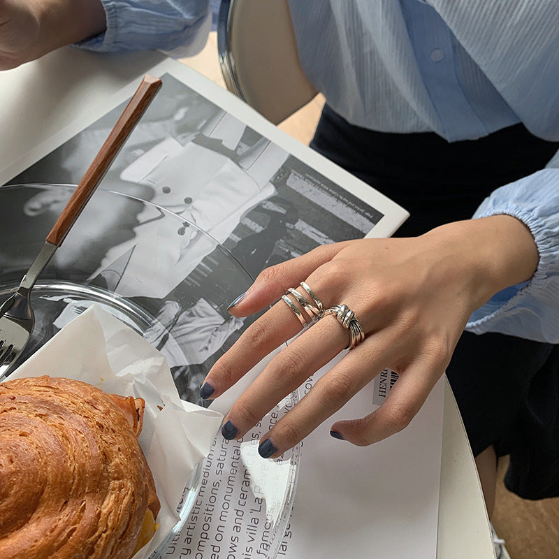 Damen Schlichtes und modernes Ring-Set Shop Nory