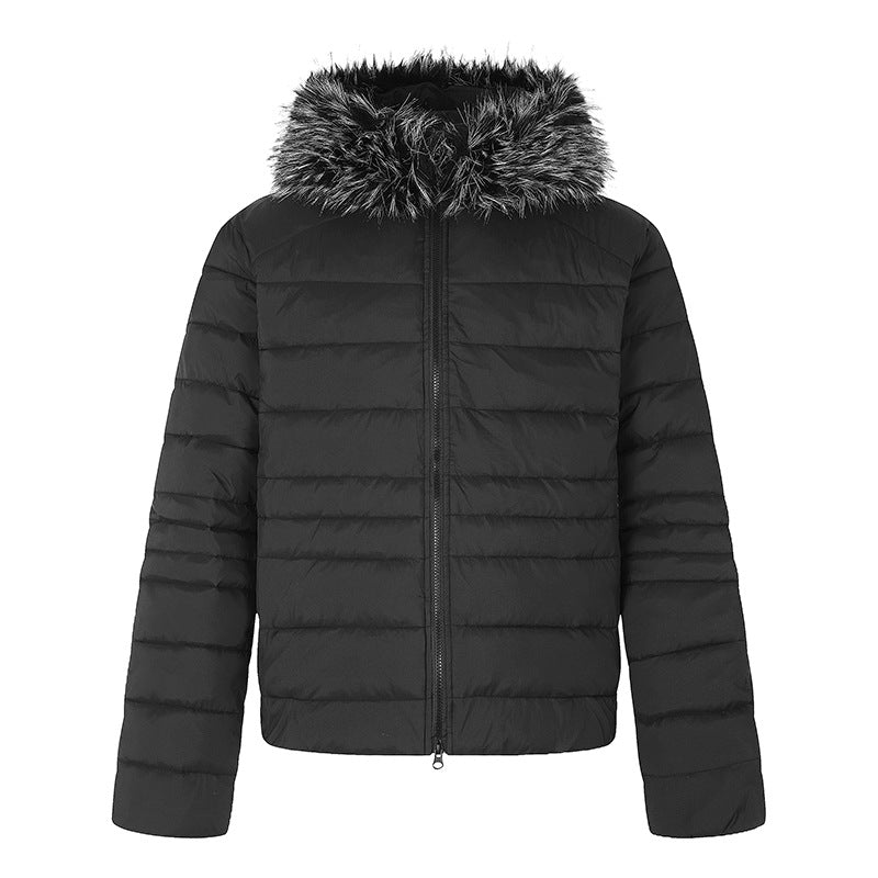 Damen Steppjacke mit abnehmbarer Kunstfellkapuze, wattierter Thermofüllung und Zwei‑Wege‑Reißverschluss Shop Nory