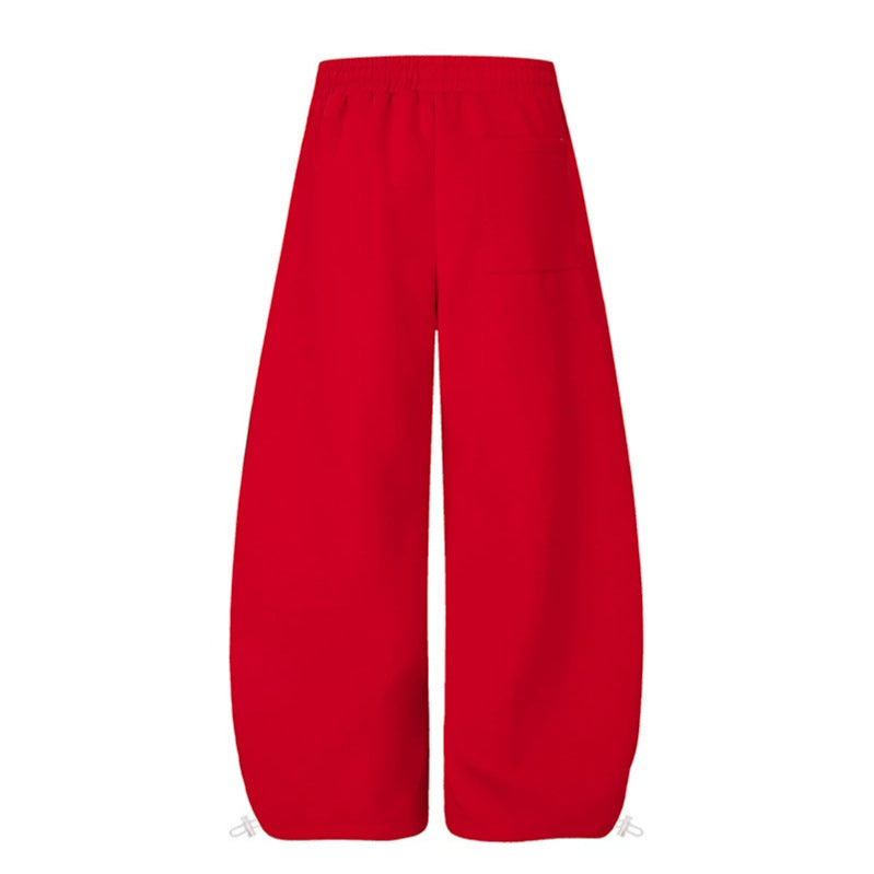 Damen Extraweite Palazzo-Loungehose mit hohem Bund, Druckschrift-Detail und verstellbarem Saum Shop Nory