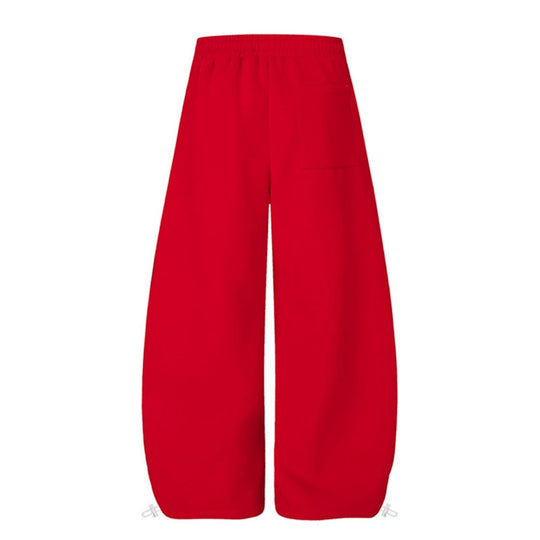 Damen Extraweite Palazzo-Loungehose mit hohem Bund, Druckschrift-Detail und verstellbarem Saum Shop Nory