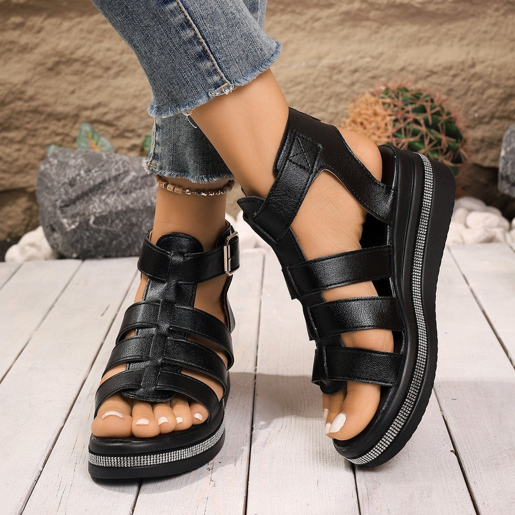 Damen Komfortable Riemchen-Sandalen mit trendigem Blockabsatz