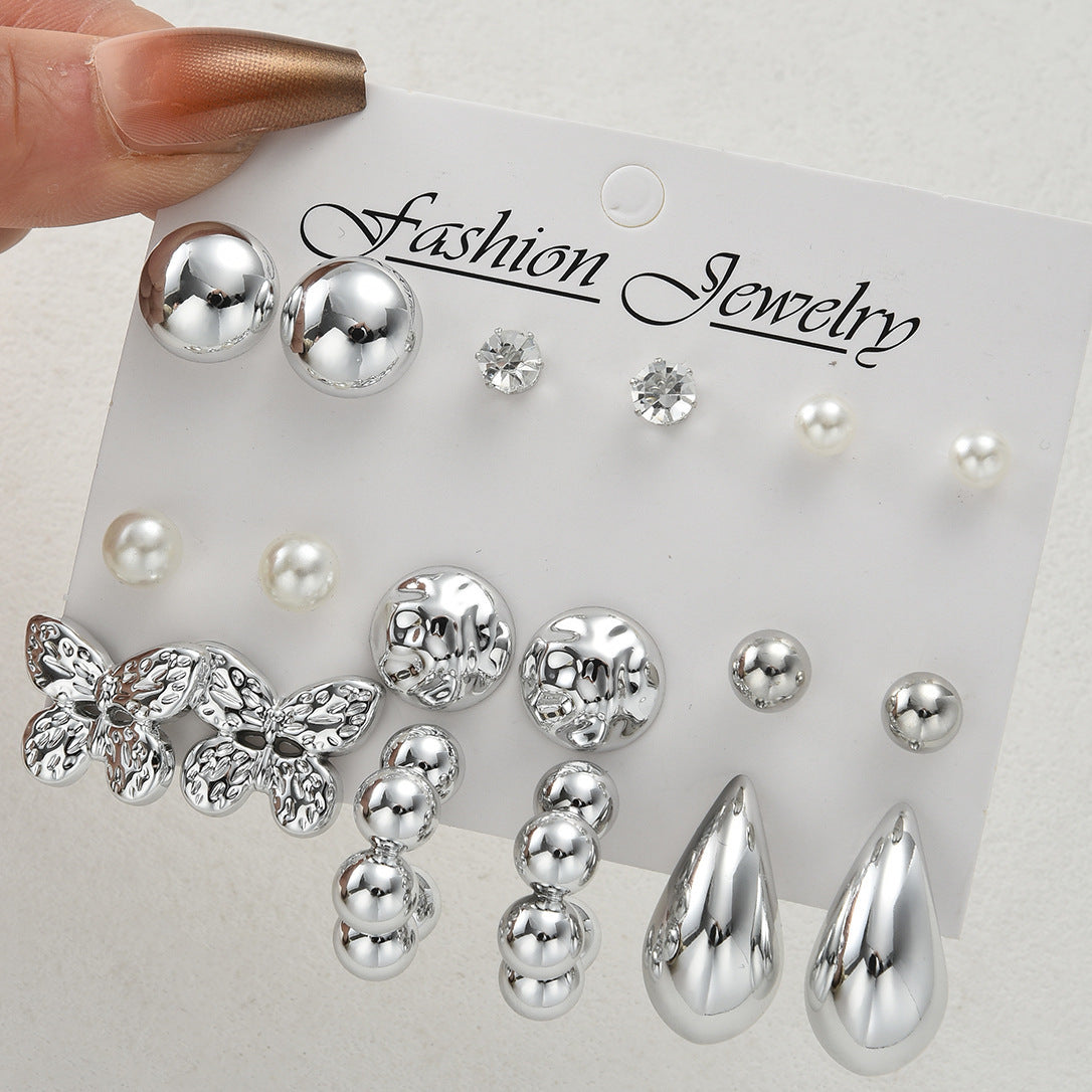 Damen Ohrstecker Set mit vielseitigen Designs und funkelnden Elementen Shop Nory