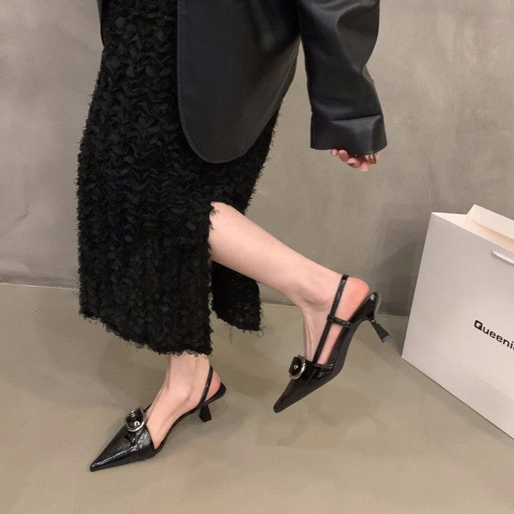 Damen Slingback-Pumps mit modischer Schnalle