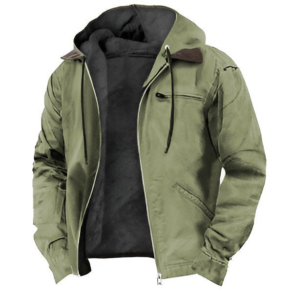 Herren nan wattierte Kapuzenjacke mit Teddyfutter und robuster Canvas-Aussenschicht Shop Nory