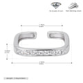 Damen Offener Ring mit luxuriösem Zirkonbesatz aus 925 Sterlingsilber Shop Nory