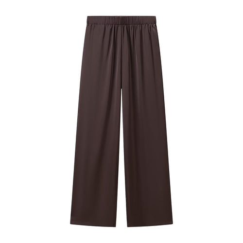 Damen Weite Palazzohose mit elastischem Bund und fließender Satin‑Optik Shop Nory