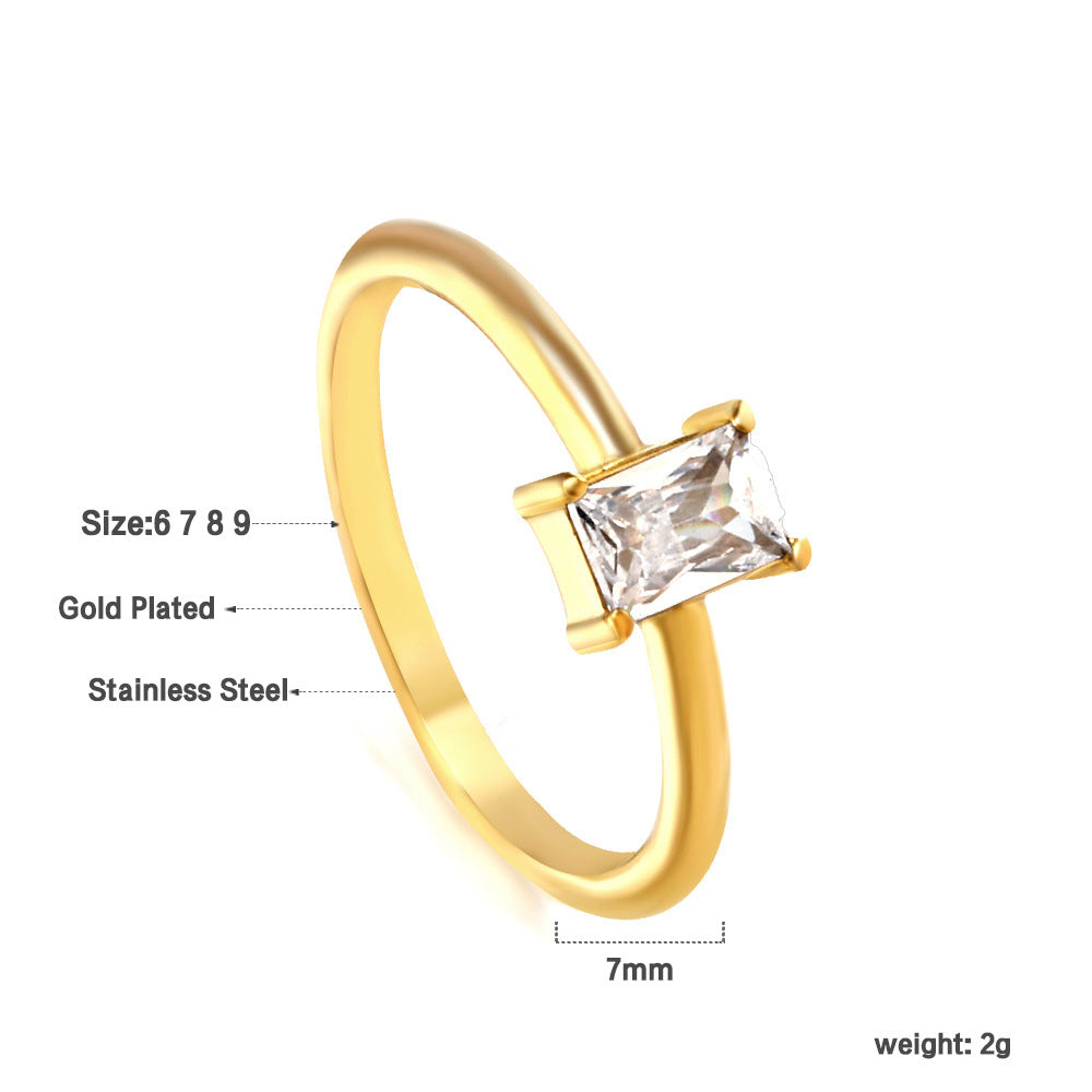 Damen elegante Edelstahl Ring mit funkelndem Zirkonia Shop Nory