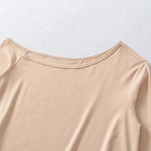 Damen Cropped Off-Shoulder Longsleeve mit ausgestellten Trompetenärmeln aus Jersey Shop Nory