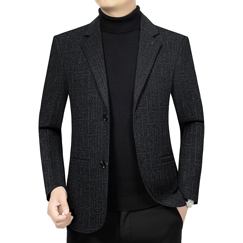 Herren Tailliertes Sakko aus Wollmix mit feinem geometrischem Strukturmuster und fallendem Revers Shop Nory
