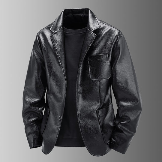 Herren Elegante Kunstlederjacke im klassischen Schnitt Shop Nory