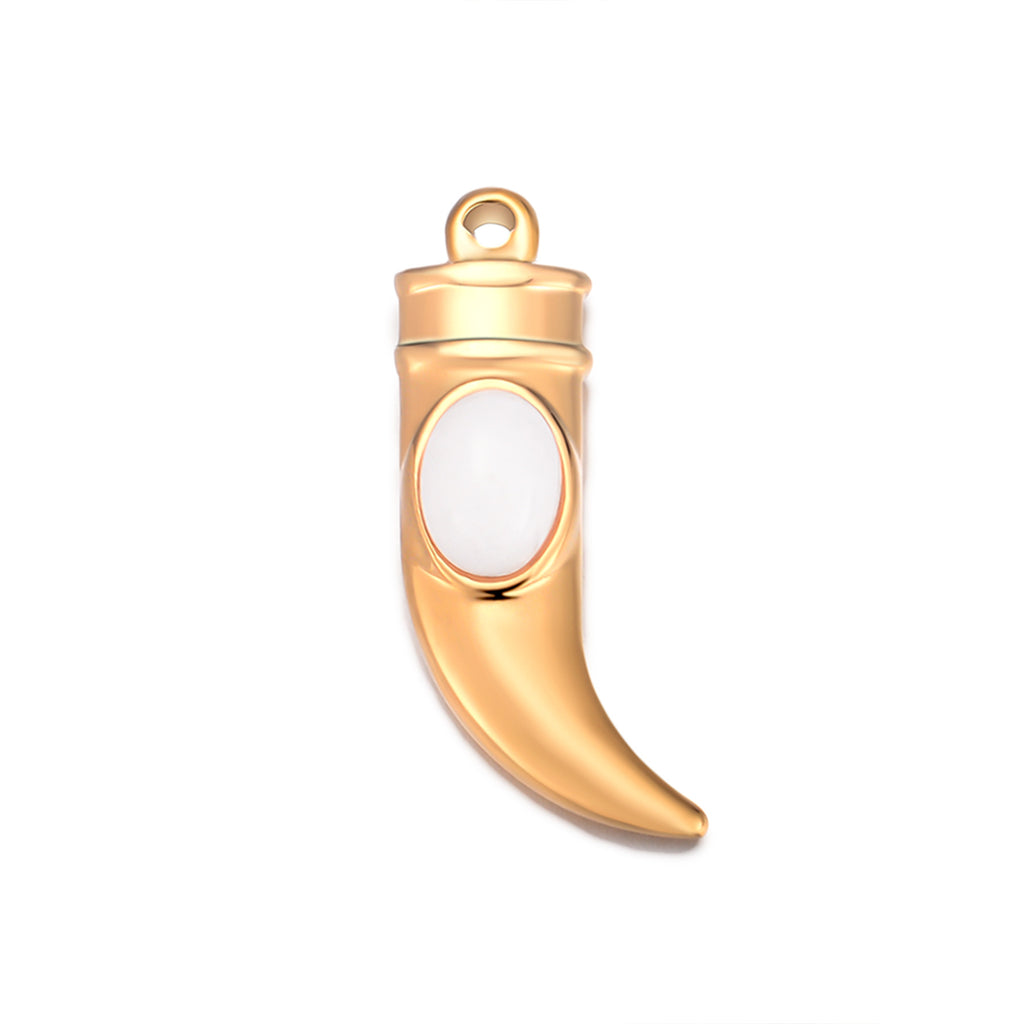 Damen Hangend Anhänger in Form einer stilisierten Hornspitze mit einzigartigem Edelstein Shop Nory