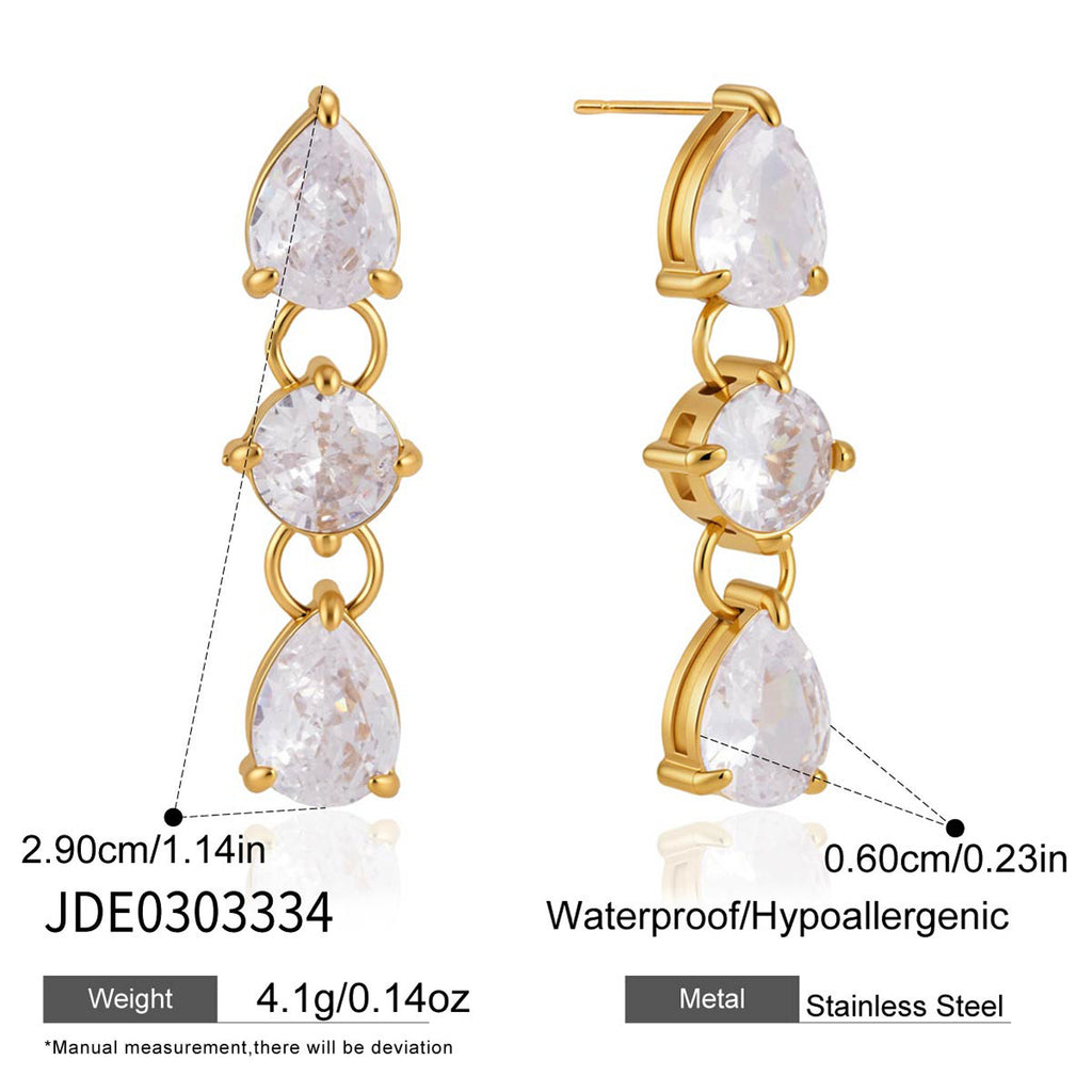 Damen Ohrhänger aus hypoallergenem Edelstahl mit funkelnden Zirkonia-Details Shop Nory