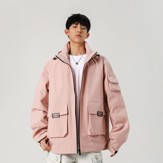 Herren Oversize Utility-Jacke mit technischer Softshell, Kapuze und Mehrfachtaschen Shop Nory