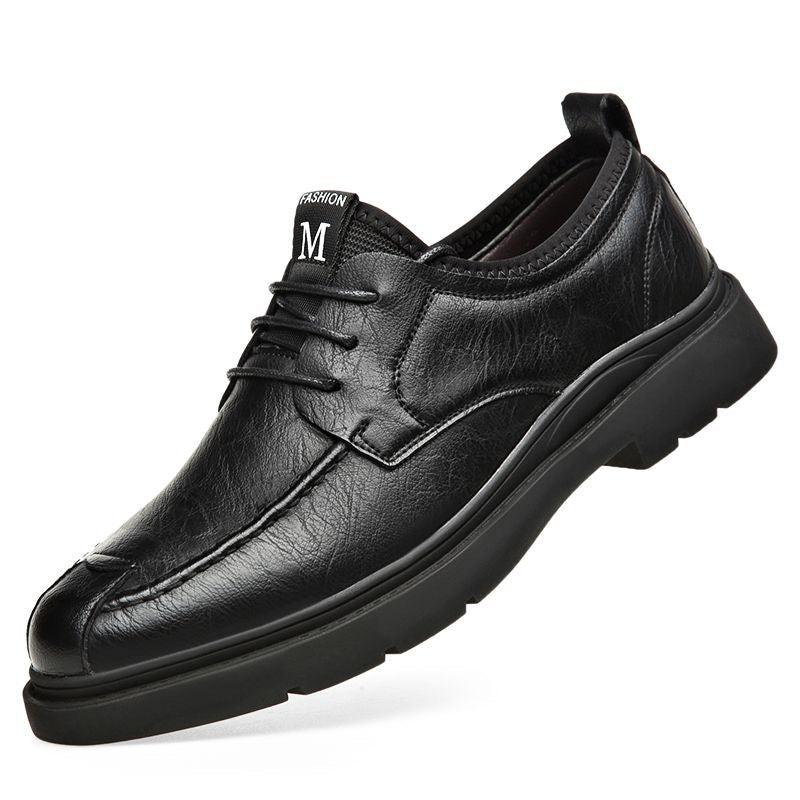 Herren Bequeme Leder Schnürschuhe mit rutschfester Sohle