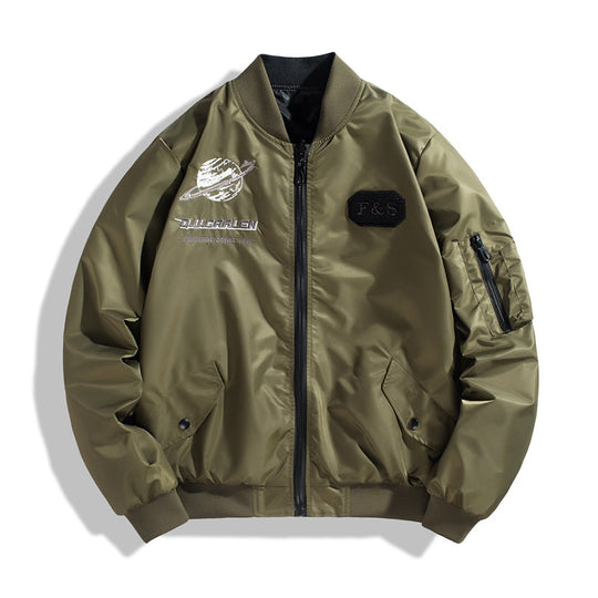 Herren Sportliche Bomberjacke mit stylischen Patches Shop Nory