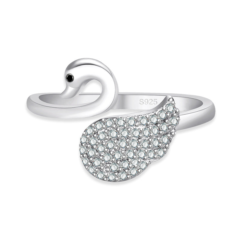 Damenring mit elegantem Schwan-Design aus hochwertigem Edelstahl Shop Nory