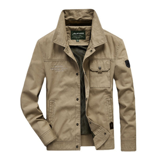 Herren Urbaner Canvas-Utility-Blouson mit Stehkragen, Mesh‑Fütterung und Brustpattentasche Shop Nory