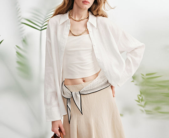 Damen Luftige Leinenbluse Shop Nory