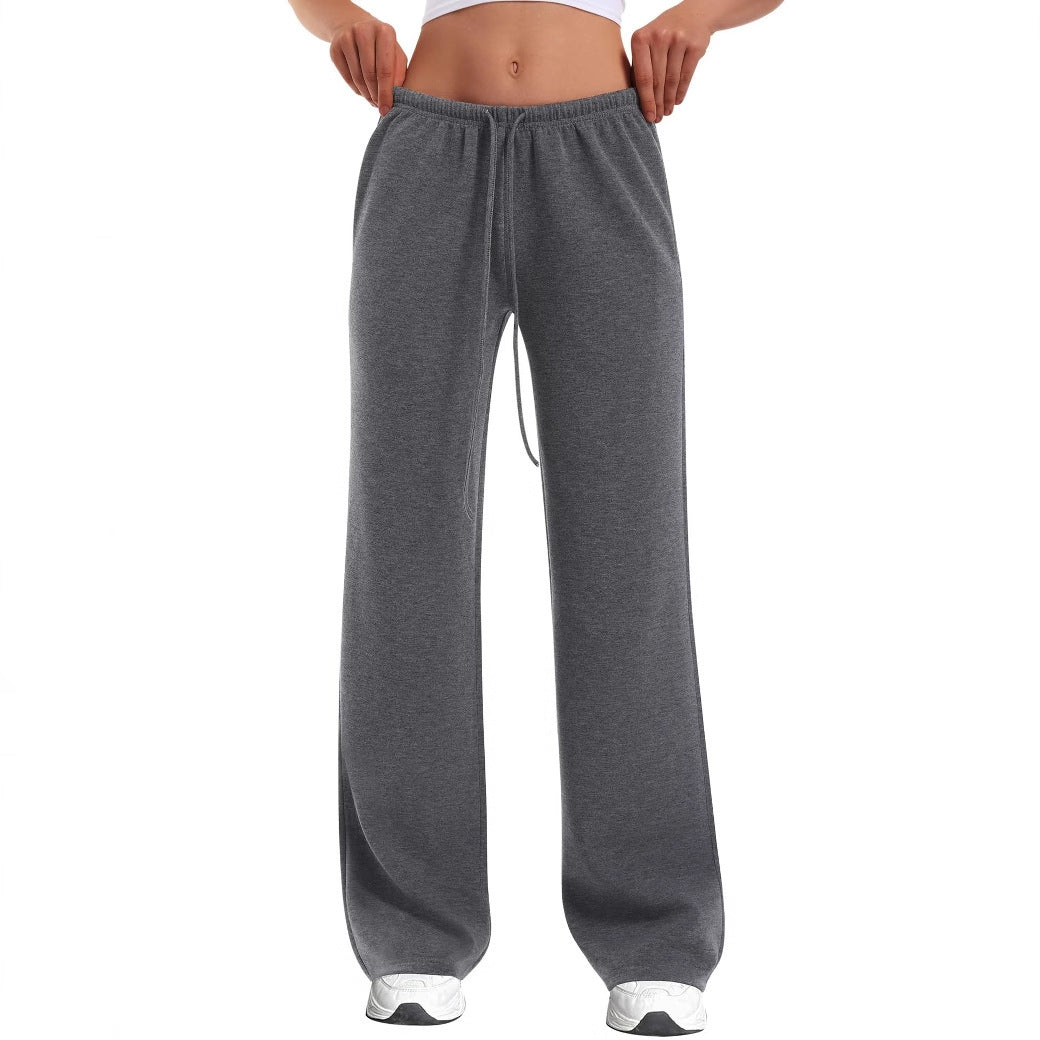 Damen nan hochgeschnittene weite Jogginghose mit elastischem Komfortbund und Kordelzug Shop Nory
