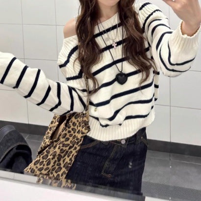 Damen Lässiger Streifenpullover Shop Nory