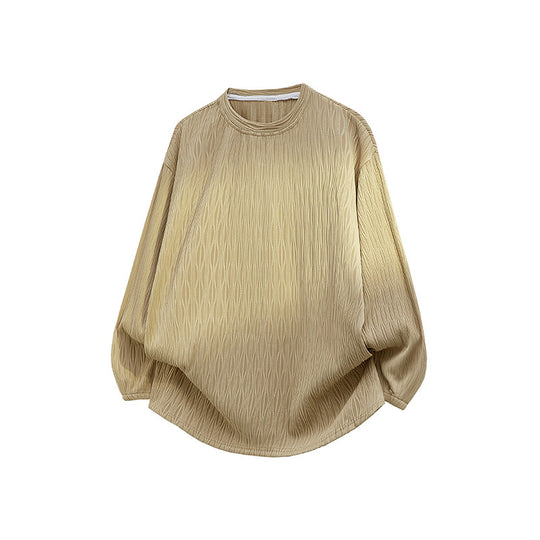 Unisex Oversize Strukturierter Rundhals-Pullover mit Ballonärmeln und abgerundetem Saum Shop Nory