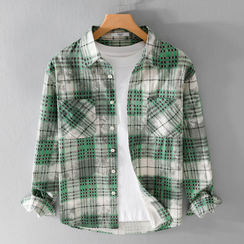Herren kariertes Flanellhemd mit aufgesetzten Brusttaschen und relaxed Fit Shop Nory