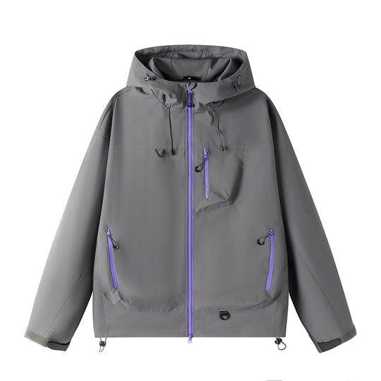 Herren Leichte Tech-Softshelljacke mit Kapuze, verstellbarem Saum und Kontrast-Reißverschlüssen Shop Nory
