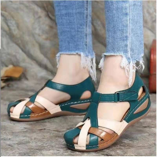 Damen Geflochtene geschlossene Komfort‑Sandalen mit verstellbarem Knöchelriemen Shop Nory