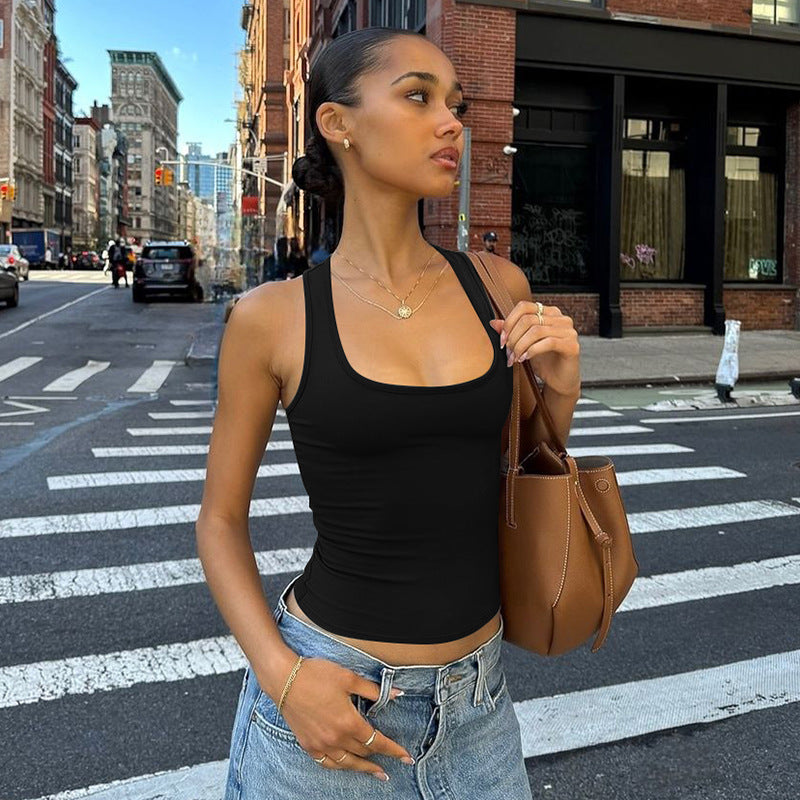 Damen Sportliches Tanktop mit breiten Trägern