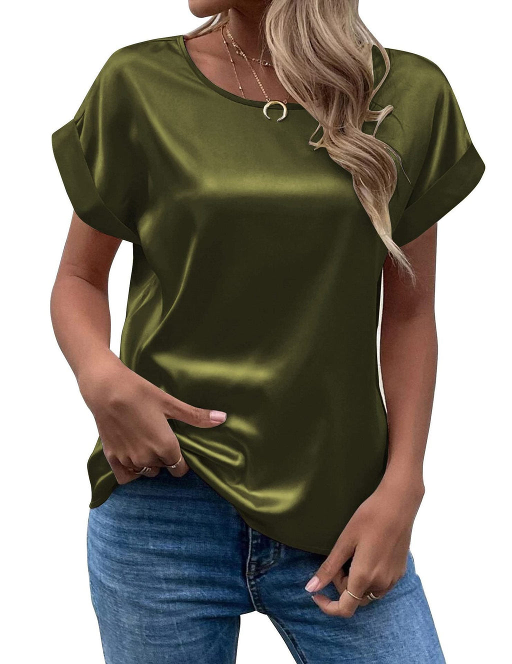 Damen Satinbluse