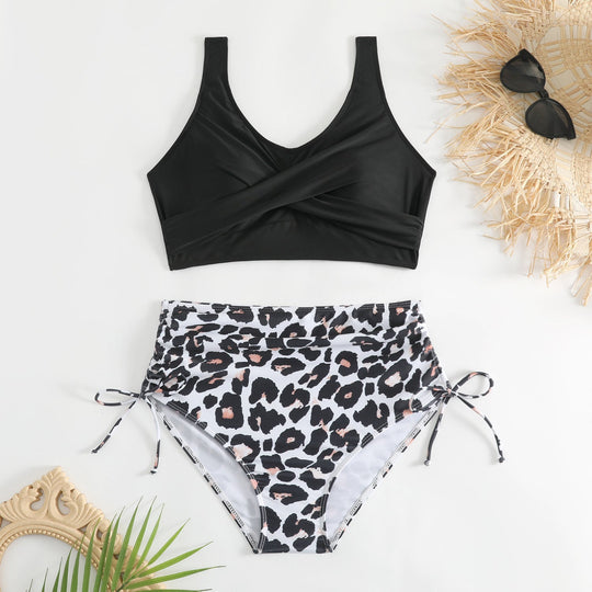 Damen Hochtailliertes Bikini-Set mit verstellbaren Trägern