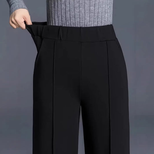 Damen Elegante hochtaillierte Palazzo-Hose mit Bügelfalte und weitem Bein Shop Nory