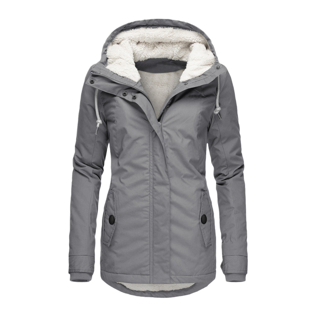 Damen Wasserabweisender Parka mit Teddyfutter, Kapuze und Taillierter Passform Shop Nory