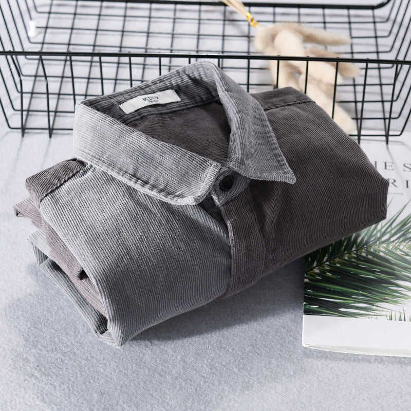 Herren Patchwork-Cordhemdjacke im Relaxed-Fit mit Kentkragen Shop Nory