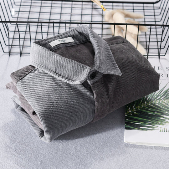 Herren Patchwork-Cordhemdjacke im Relaxed-Fit mit Kentkragen Shop Nory