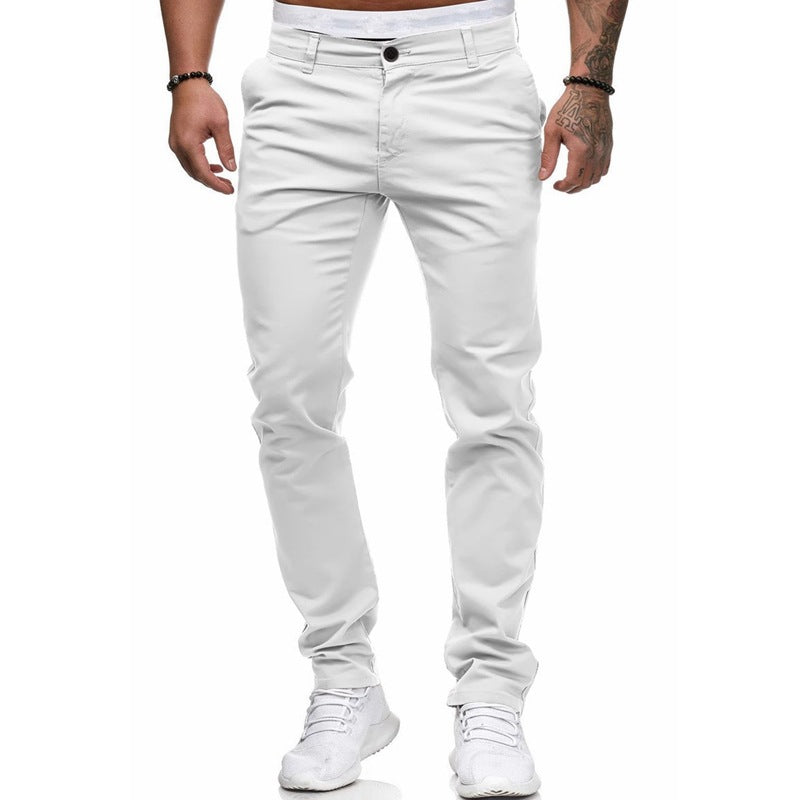 Herren Slim-Fit Chinohosen mit elastischem Bund und praktischen Taschen