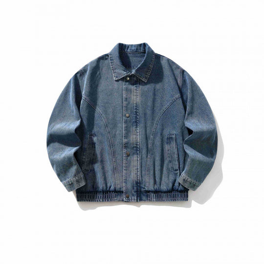 Herren Oversize-Jeansjacke mit elastischem Saum und verdeckter Druckknopfleiste Shop Nory