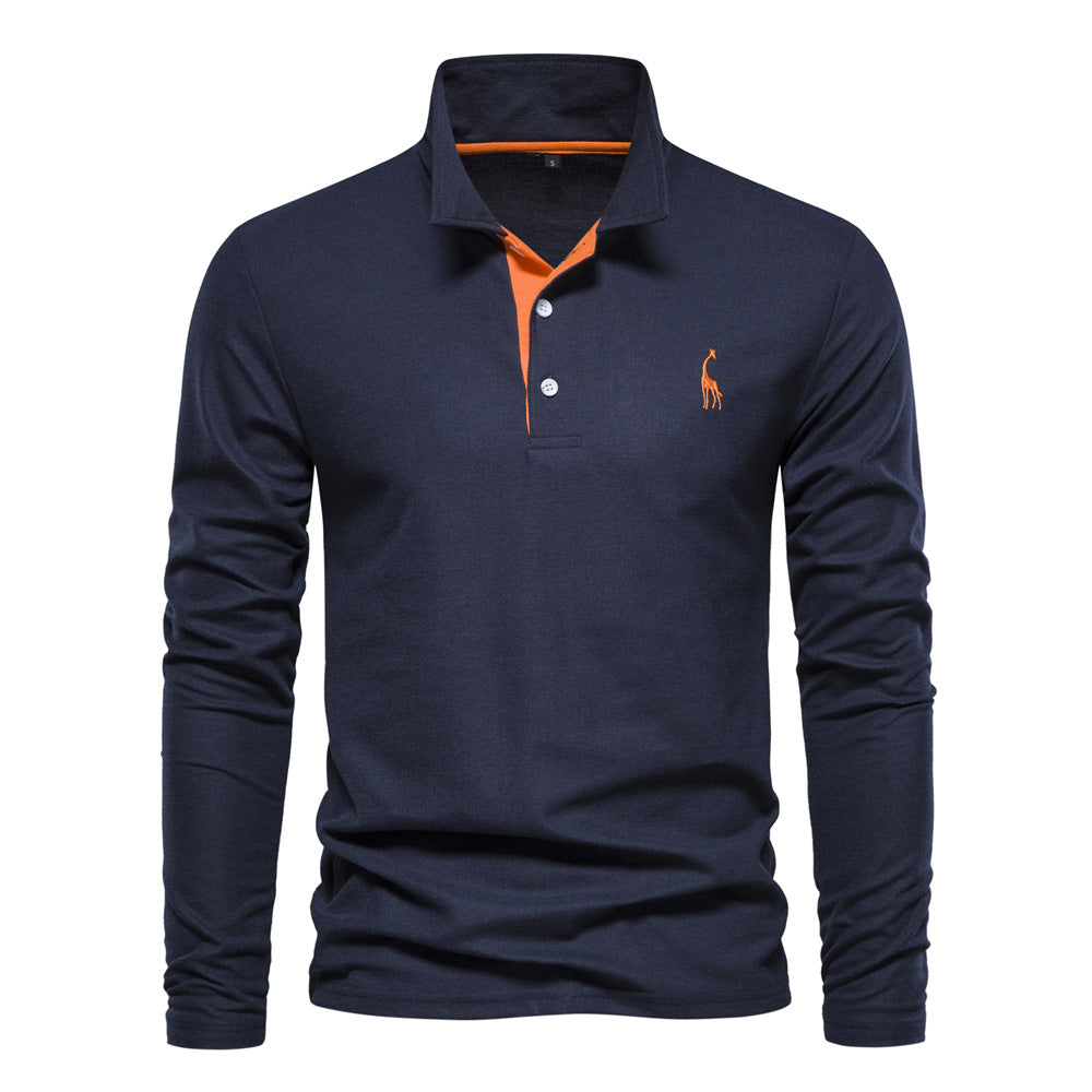 Herren Langarm Poloshirt mit modernem Kragen und atmungsaktiver Baumwollqualität ShopNory