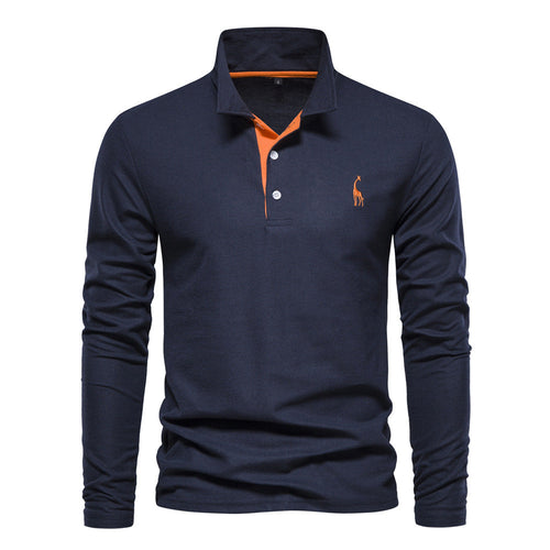 Herren Langarm Poloshirt mit modernem Kragen und atmungsaktiver Baumwollqualität ShopNory